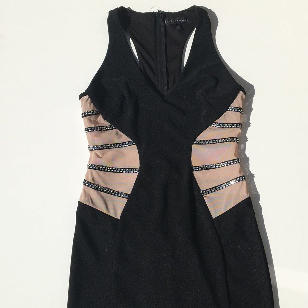 🔥Black Mesh Side Bodycon Dress🔥